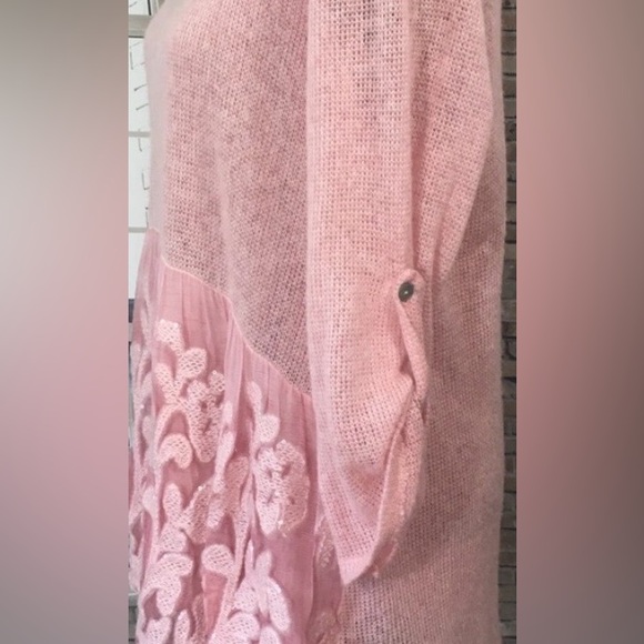 Bella France Pink Embroidered Sweater Sz L - Picture 7 of 13